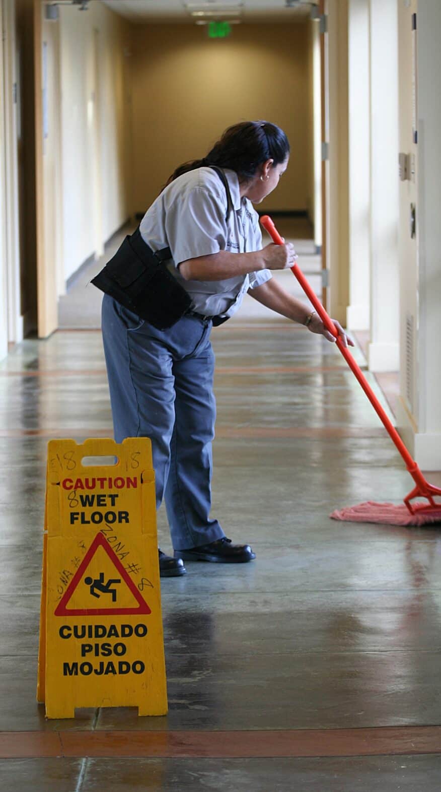 janitor mopping