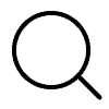 Magnifying glass icon representing research